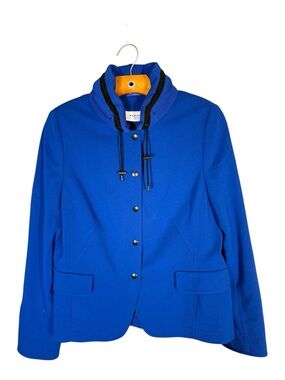 Akris Punto Cobalt Blue Blazer Tailored Elevated Basics Scandi US 12